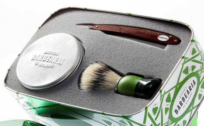 Para os amantes do barbear clássico, Lata da Antiga Barbearia do Bairro