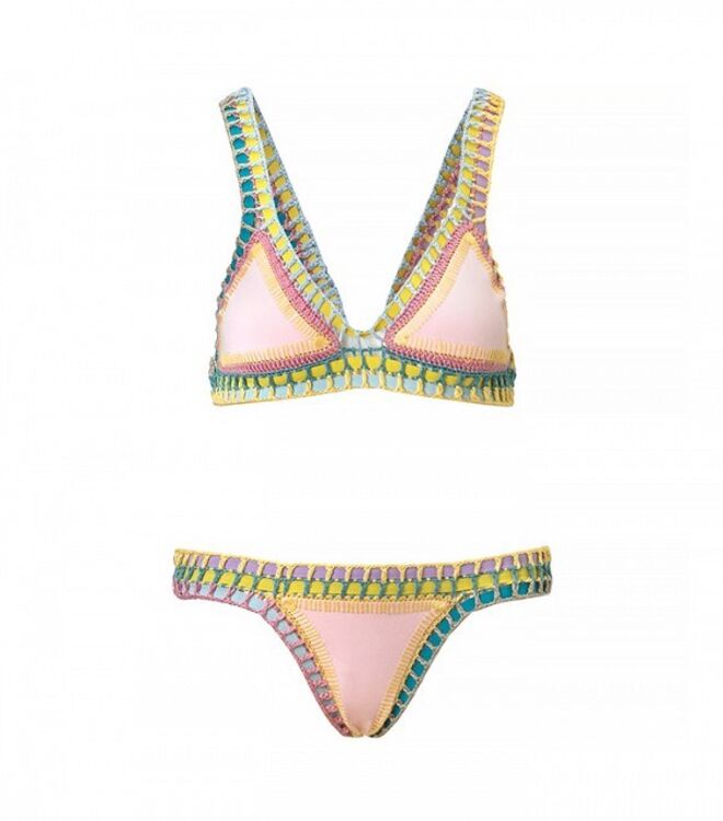 Kiini Pastel Crochet Bea Bikini, $225