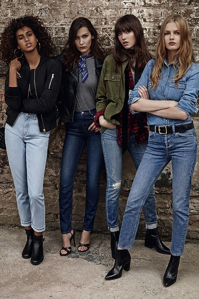Bella Hadid, Imaan Hammam, Grace Hartzel e Aneta Pajak para a Topshop