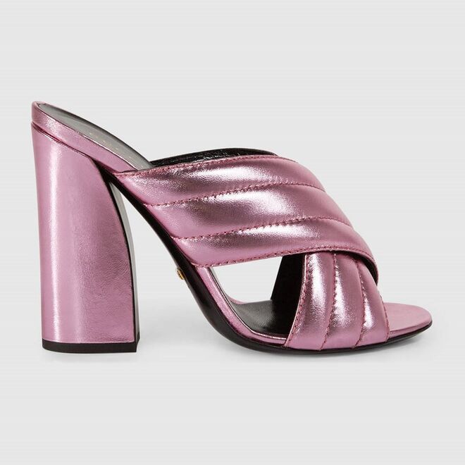 Metallic crossover sandal, €495
