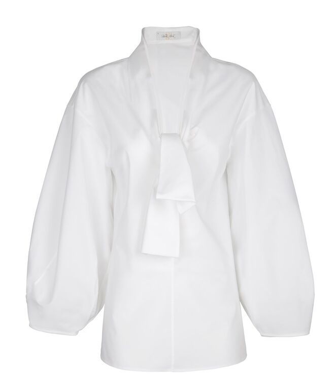 BRANCO | Camisa em algodão e seda, Carolina Herrera (preço sob consulta)