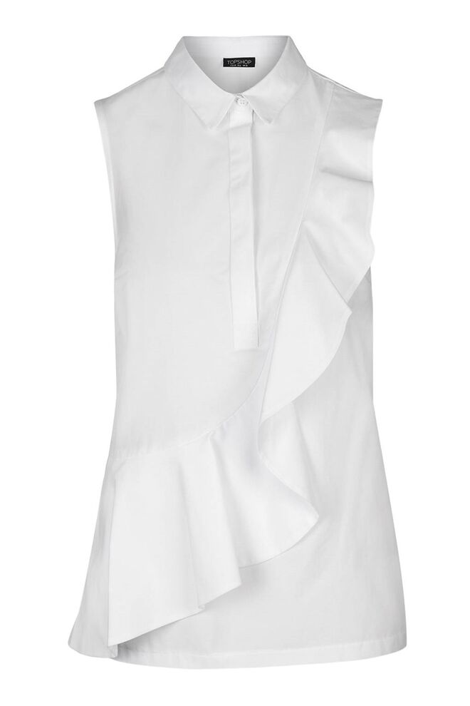 BRANCO | Camisa em algodão e poliéster, €46, Topshop