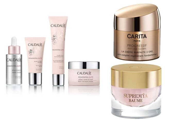 ROSTO - Cuidados Quotidianos: Linha Resveratrol [Lift], Caudalie  |	Progressif Anti-Age Global La Crème Parfaite 3 Ors, Carita |	Supremÿa Baume La Nuit, Le Grand Soin Anti-Age, Sisley