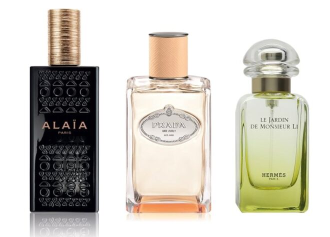PERFUME SENHORA: Alaïa, eau de parfum, Azzedine Alaïa  | Les Infusions, Fleur D’Oranger, eau de parfum, Prada | Le Jardin de Monsieur Li, eau de toilette, Hermès
