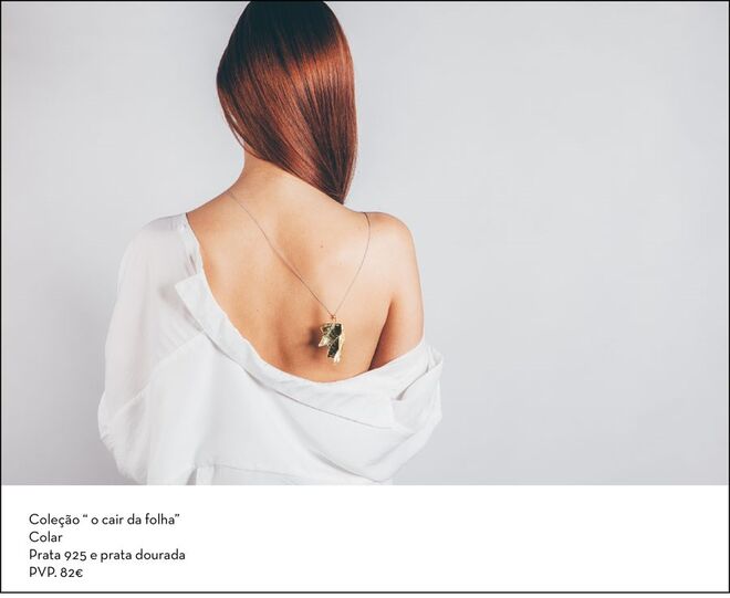 Minha Joia, O Cair da Folha, Colar em prata e prata dourada, €82