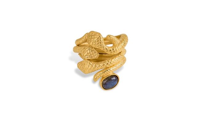Sopro, Corium, Anel em prata banhado a ouro com pedra natural, €115