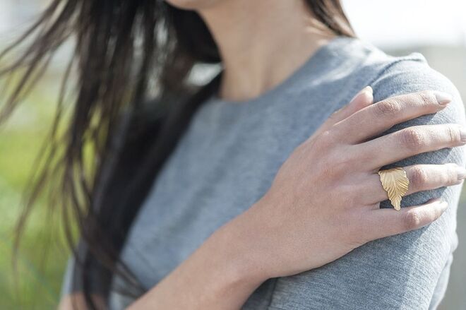 Sopro, Spring, Anel em prata banhado a ouro, €67