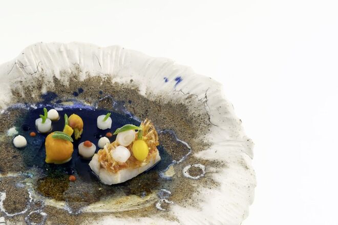 Restaurante Bon Bon, Salmonete, lulas e molho de fígados