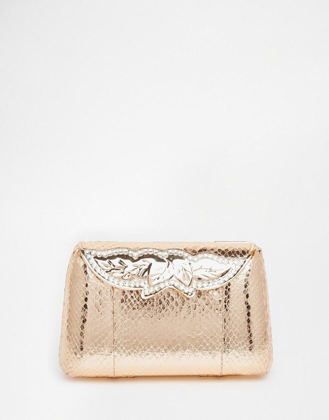 ASOS BRIDAL Box Clutch Bag With Jewelled Clasp €63.38