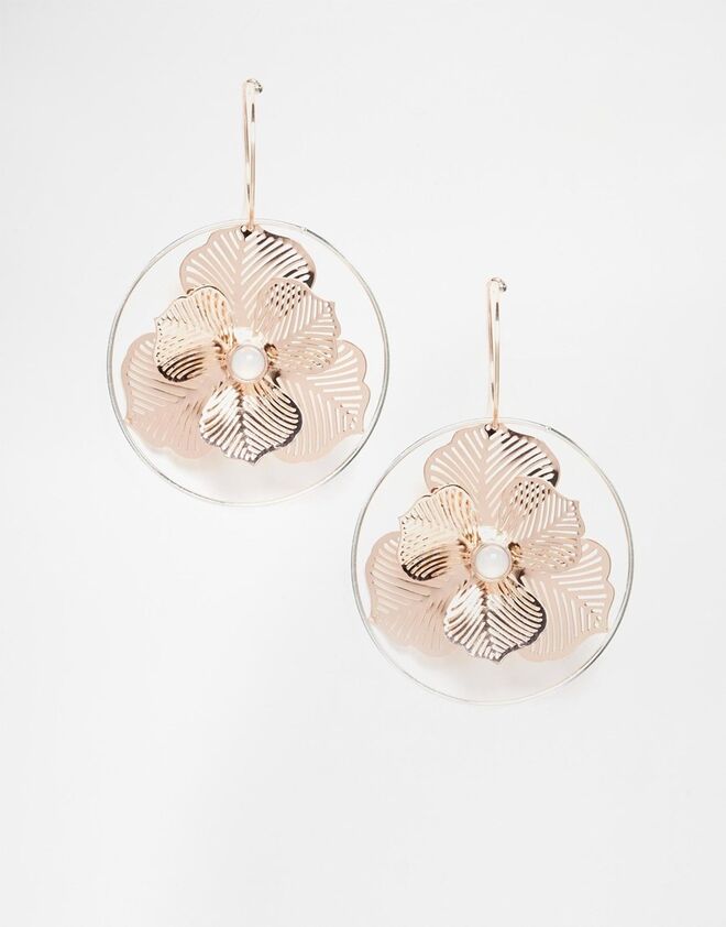 ASOS Fine Linked Flower Hoop Earrings €21.13