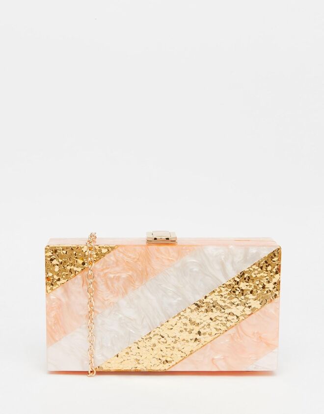 ASOS Vintage Styler Pearlescent and Gold Box Clutch €69.01