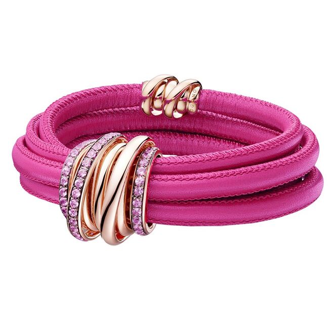 Pulseira em ouro rosa e safiras, €8.000, de Grisogono