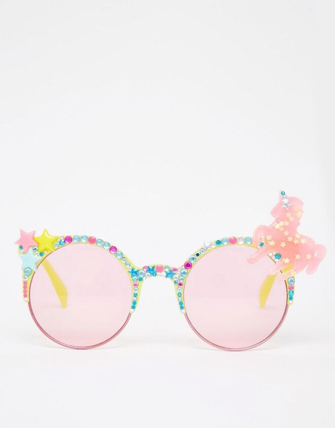 ASOS Spangled Unicorn Sunglasses with Yellow Frame €53.52