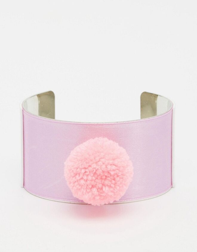 Suzywan PomPom Satin Cuff Bracelet €25.35 ASOS