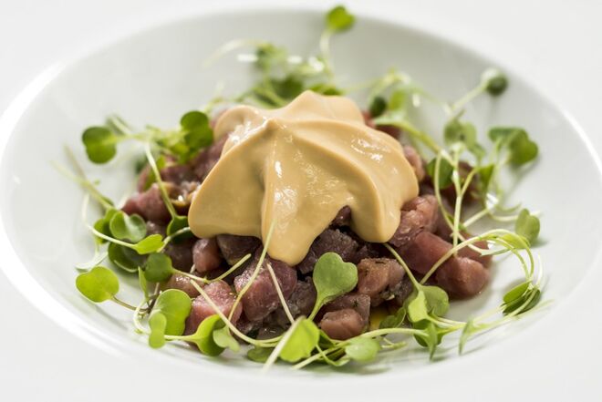 Tártaro de Atum com Zabaglione de Soja