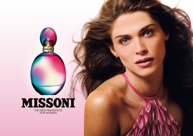 Missoni, uma fragrância feminina, sensual. A modelo e atriz Elisa Sednaoui é o rosto da campanha.