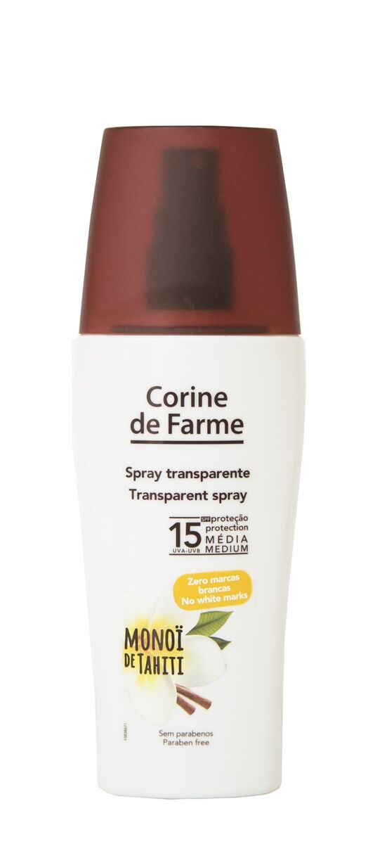 Corine de Farme 14,49€ Spray transparente zero marcas brancas FPS15 150ml