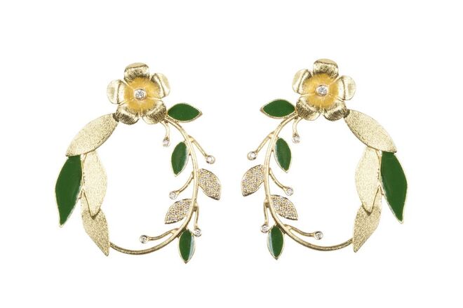 Argolas "Belle Epoque" ouro e esmalte €1090