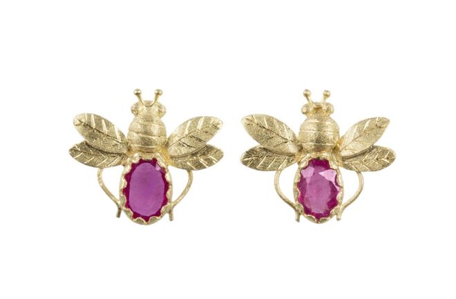 Brincos Abelhinhas em ouro e rubis €540