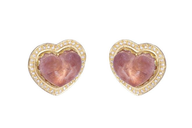 Brincos "Alma gémea" em ouro turmalinas e diamantes €1230