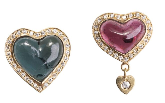 Brincos "O entardecer do Verão" em ouro turmalinas e diamantes €1230