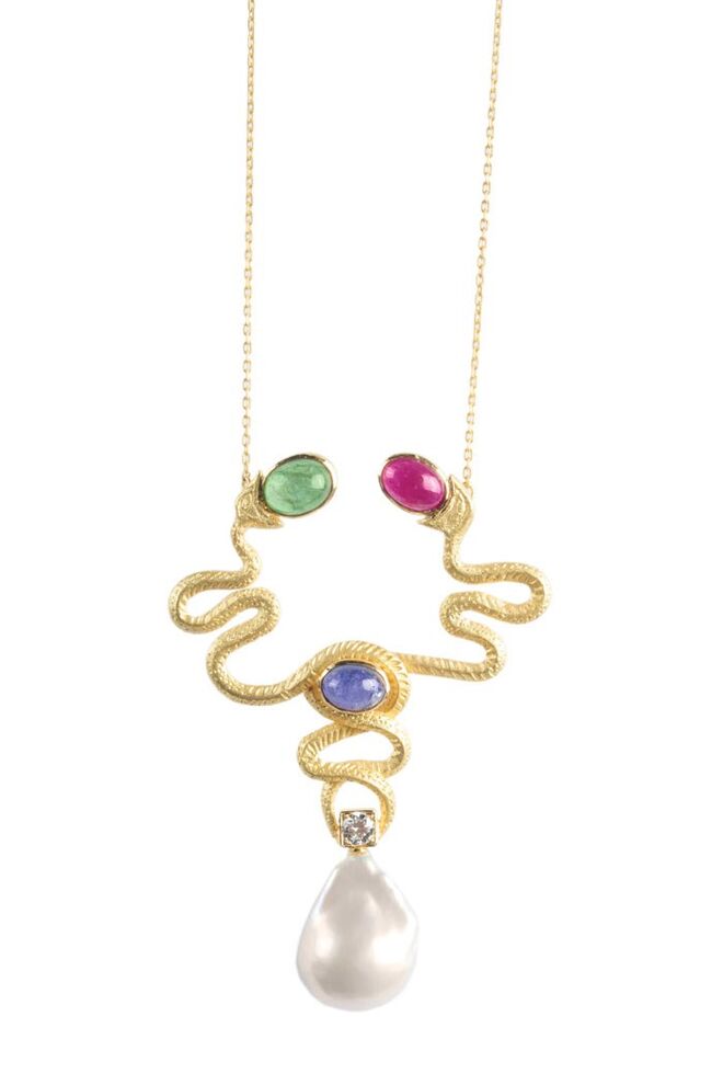 Colar "Sons da Natureza" ouro perola diamante rubi esmeralda safira €1890