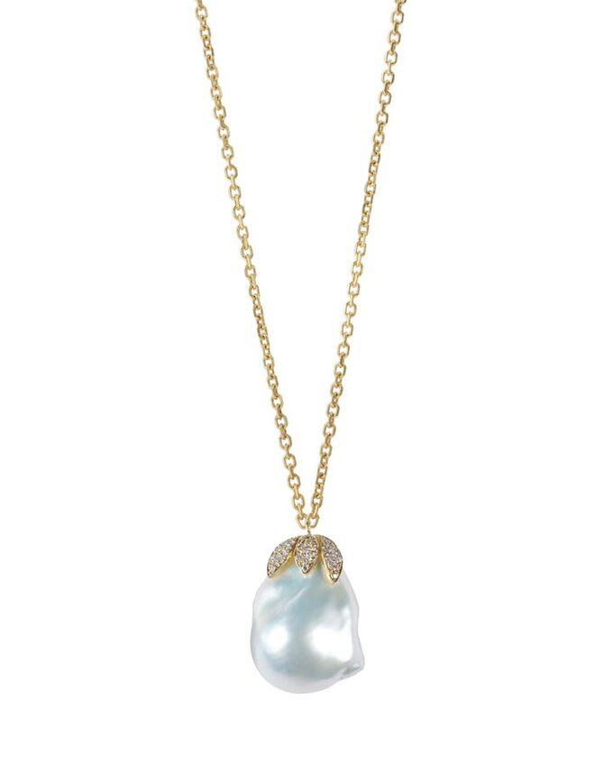 Fio "Lunar" ouro perola e diamantes €740