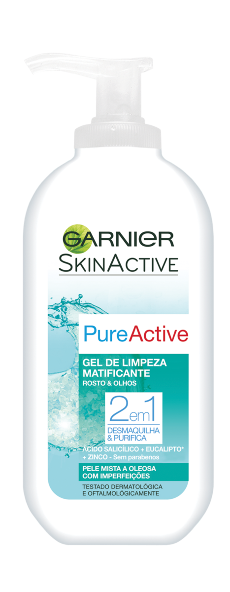 PURE ACTIVE GEL DE LIMPEZA MATIFICANTE 2 EM 1 Rosto e Olhos