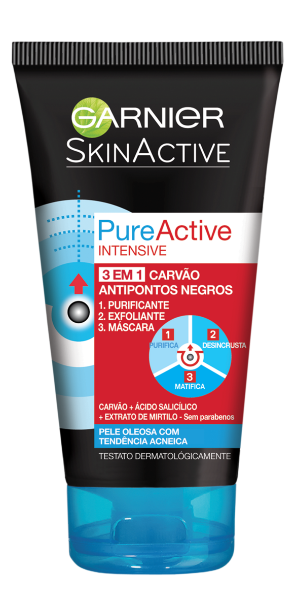 PURE ACTIVE INTENSIVE MÁSCARA CARVÃO 3 EM 1