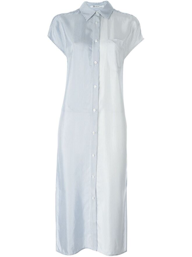 Vestido camiseiro em viscose, €397, T by Alexander Wang, em farfetch.com