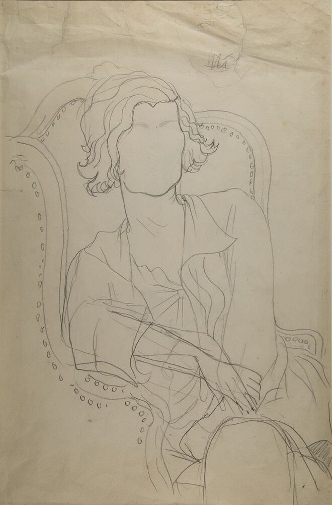 JEAN-COCTEAU - Drewing of Coco