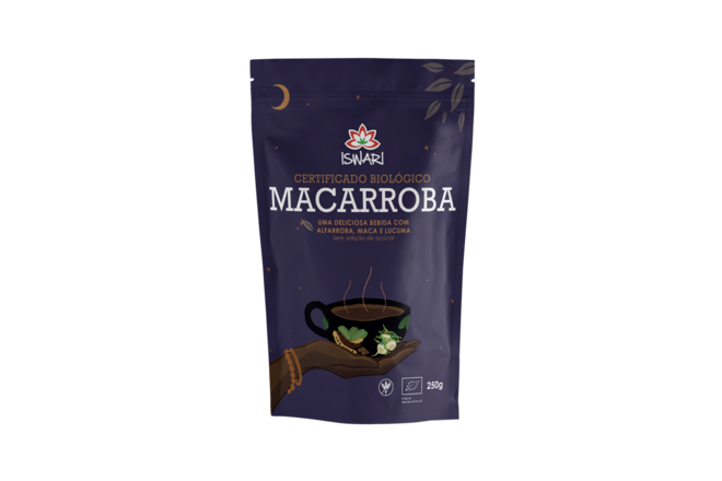 A Macarroba é um ótimo substituto do café para qualquer hora do dia, uma mistura exclusiva Iswari composta por farinha de alfarroba, maca, lucuma e canela. Pode ser usada também na confeção de bolos, doces, bolas energéticas e queques. É benéfica para os ossos e articulações, emagrecimento, hormonas e sistema nervoso, função intestinal, equilíbrio do sistema cardiovascular e circulatório.