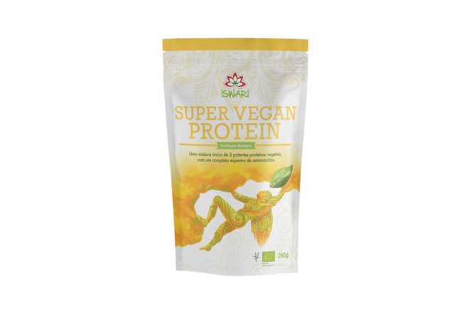 A Super Vegan Protein é uma combinação de três proteínas vegetais: cânhamo, ervilha e arroz. O objetivo é combinar um espectro interessante de aminoácidos de modo a responder às reais necessidades do nosso corpo. Esta proteína tem a vantagem de ser muito assimilável e, ao contrário de outras proteínas, não sobrecarrega o fígado dado o seu baixo teor de toxicidade. Adequado para vegetarianos/veganos, desportistas, intolerantes à lactose, celíacos, regimes de controlo de peso e diminuição de apetite.