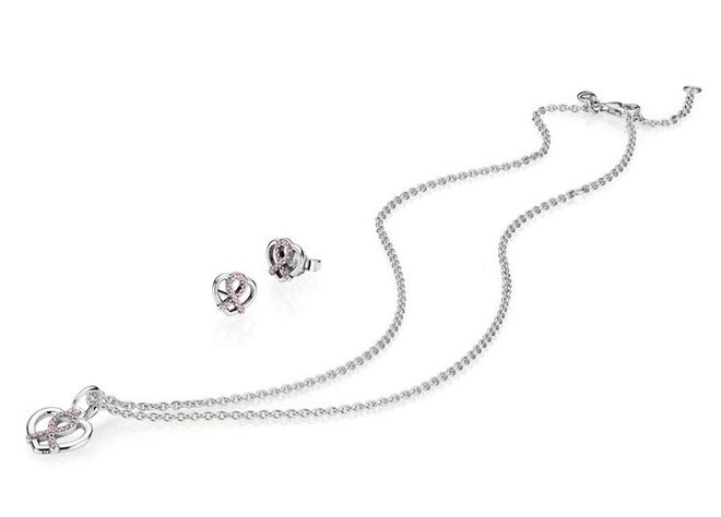 Pandora & Liga Portuguesa Contra o Cancro | Na compra destas duas jóias (brinco e pendente), a PANDORA está a fazer um donativo directo no valor de €14,10 à Liga Portuguesa Contra o Cancro. 