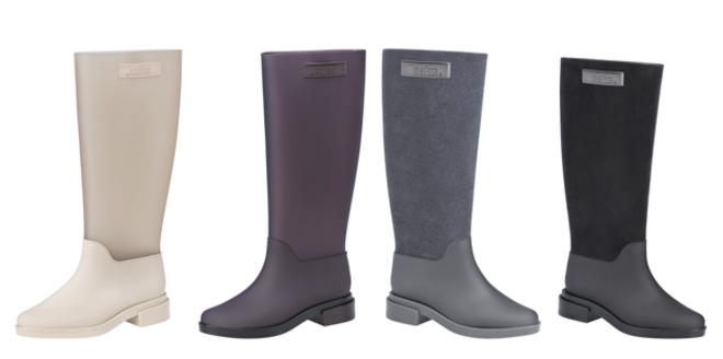 Melissa Long Boot, €140 e Long Boot Flocked, €190