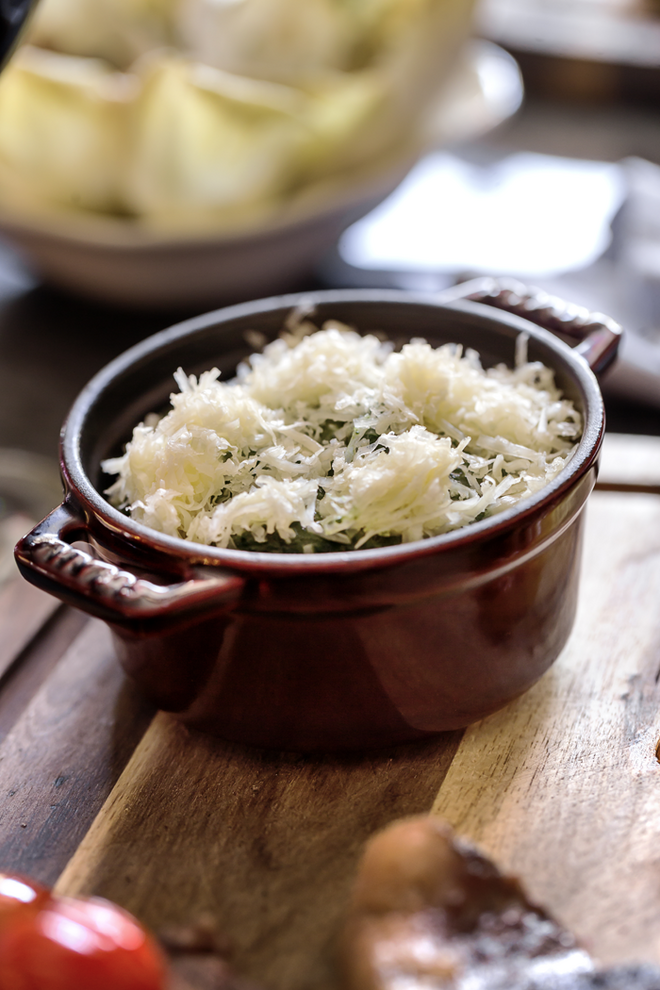Esparregado de espinafres com Queijo da Ilha