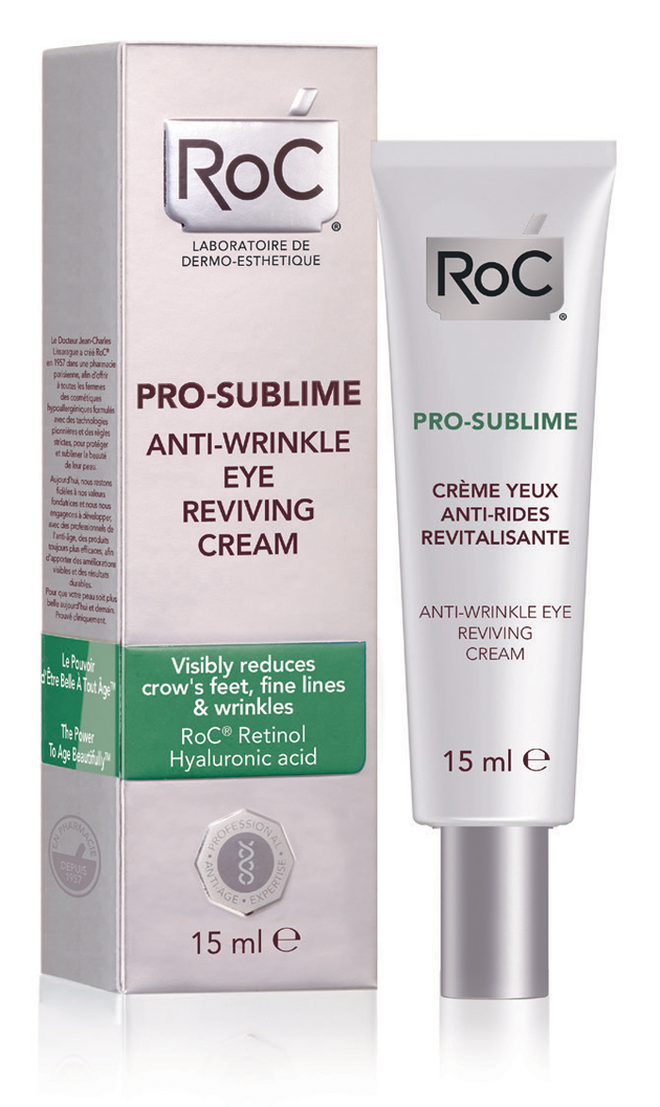 Anti Wrinkle Eye Reviving Cream, €27,50, RoC | Apropriado para todos os tipos de pele, reduz pés-de-galinha, linhas de expressão e rugas. A sua textura fluida e leve com retinol e ácido hialurónico penetra rapidamente.