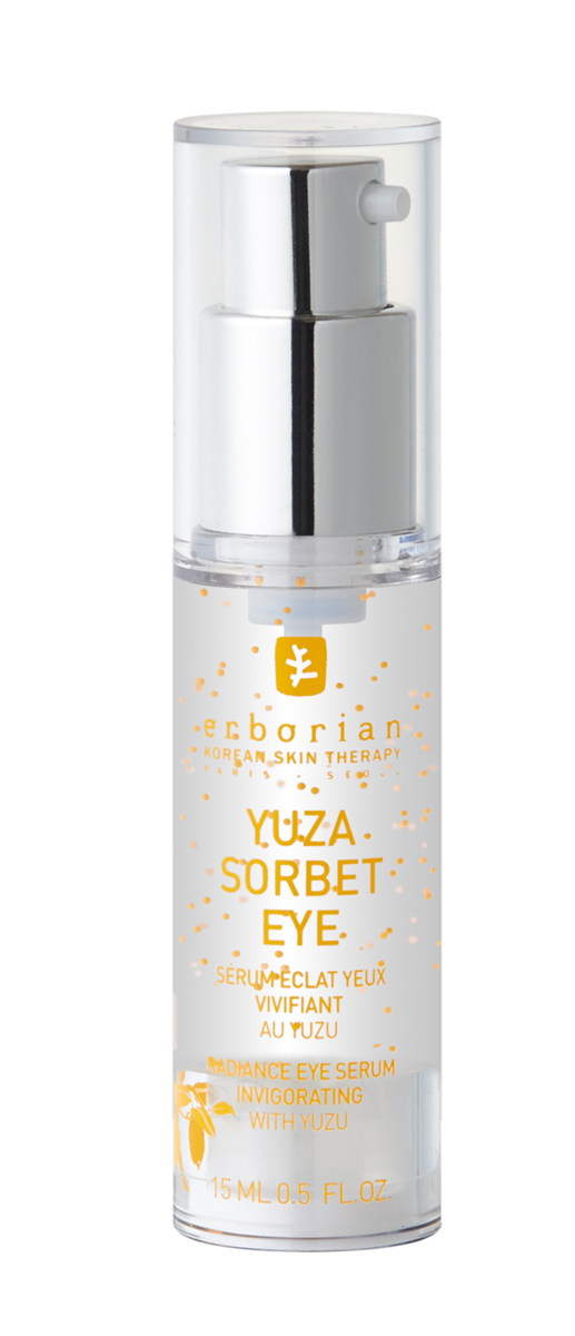 Yuza Sorbet Eye, €32,50, Erborian | Este sérum em gel, pleno de micropartículas de vitamina E, ajuda a proteger das agressões externas e secura, alisando a pele.