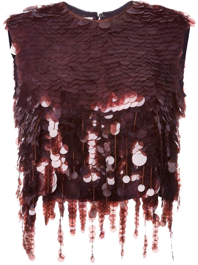 Top em seda e lantejoulas €4395, Marni em farfetch.com