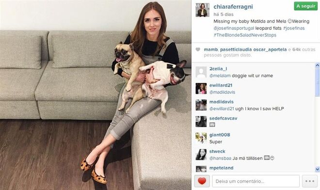 Chiara Ferragni Instagram com Josefinas