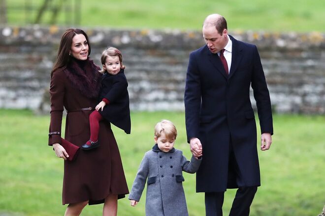 Príncipe William e Kate Middleton, Duques de Cambridge, com os filhos, George e Charlotte