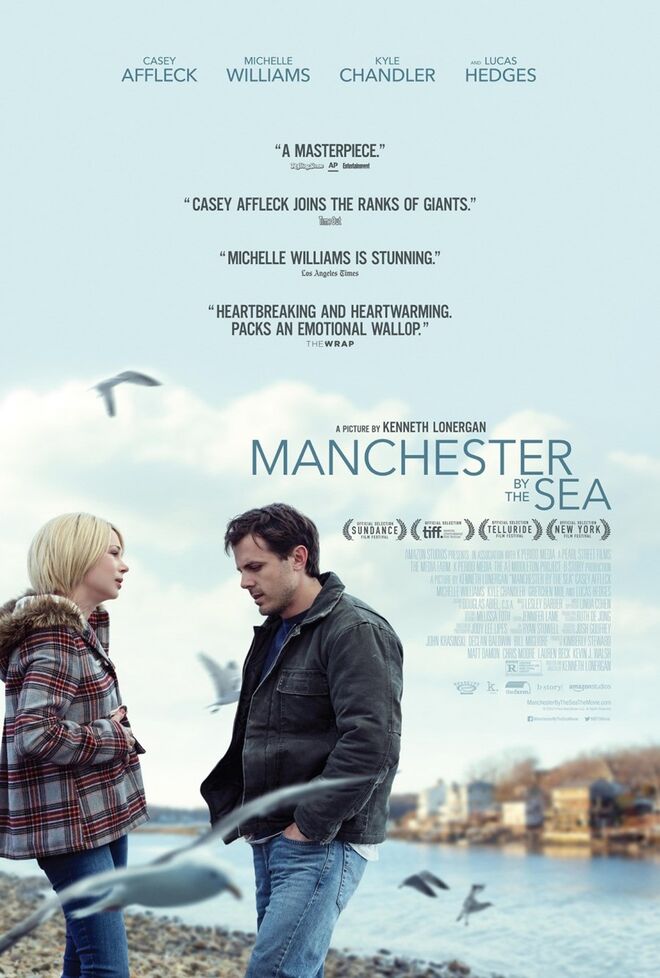 MANCHESTER BY THE SEA (5 Nomeações) – Melhor Realizador Filme, Kenneth Lonergan; Melhor Filme; Melhor Ator Principal, Casey Affleck; Melhor Atriz Secundária, Michelle Williams; Melhor Argumento, Kenneth Lonergan