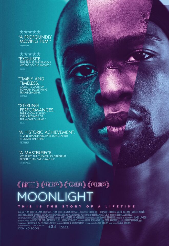 MOONLIGHT (6 Nomeações) – Melhor Realizador Filme Barry Jenkins; Melhor Filme; Melhor Música Original, Nicholas Brittell; Melhor Ator Secundário, Mahershala Ali; Melhor Atriz Secundária, Naomie Harris; Melhor Argumento Filme, Barry Jenkins