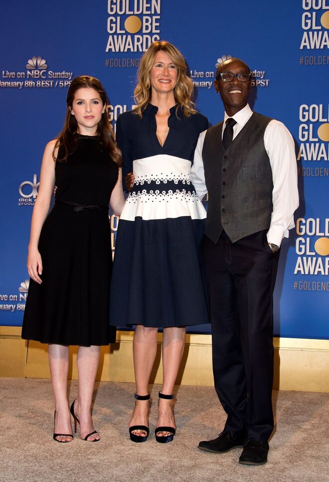 Anna Kendrick, Laura Dern e Don Cheadle na cerimónia de Nomeações