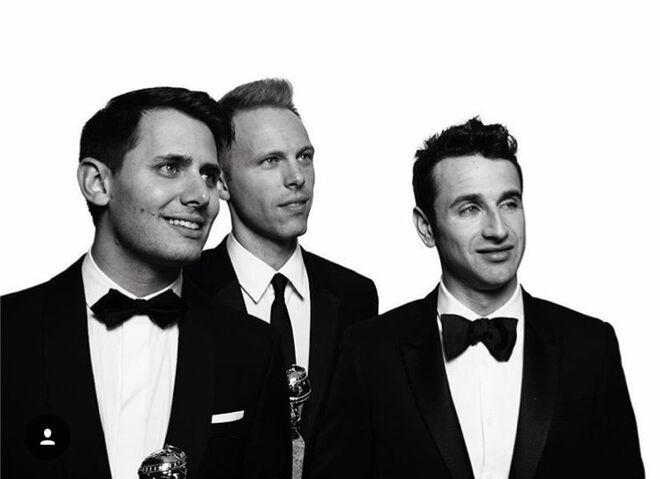 Benj Pasek, Justin Paul e Justin Hurwitz, Melhor Canção Original (Filme) - 'City of Stars' ('La La Land') @instagram@goldenglobes