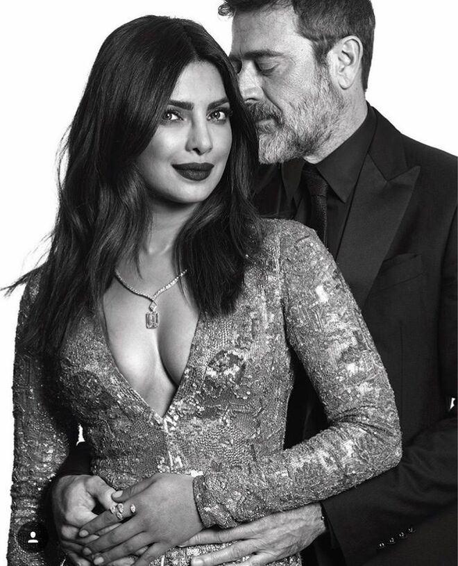 Priyanka Chopra e Jeffrey Dean Morgan nos Golden Globe Awards 2017 @instagram@goldenglobes