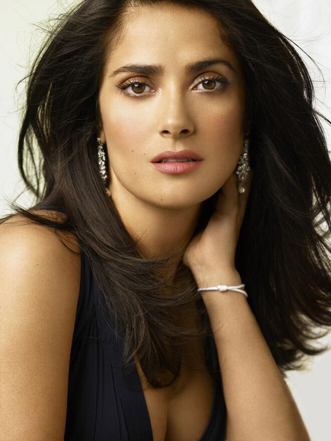Salma Hayek com maquilhagem