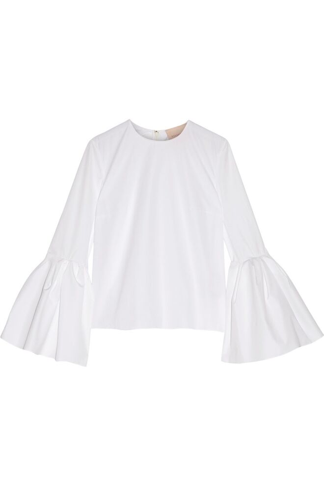 2. Branco | Blusa em algodão, 595.00€, Roksanda em net-a-porter.com