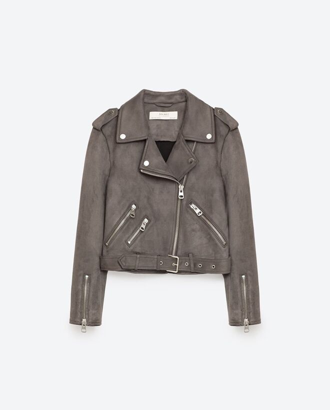 3. Cinza | Blusão em poliéster, €49,95, Zara