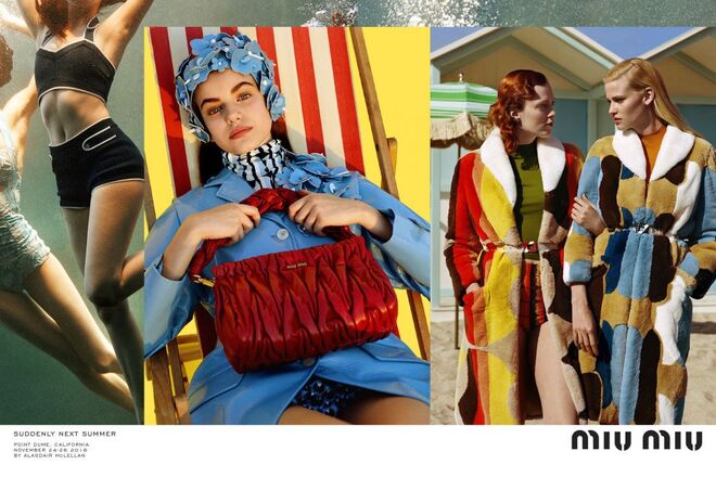 Sonia Ben Ammar, Karen Elson e Lara Stone para Miu Miu